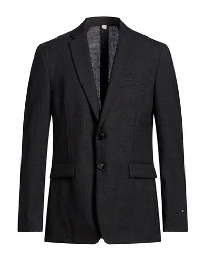 Burberry Man Blazer Charcoal Size 34 Wool In Black