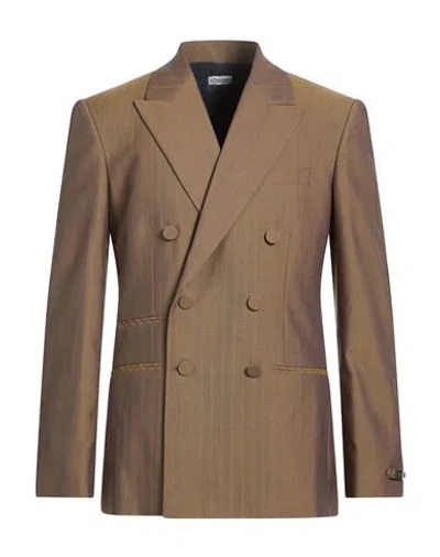 Burberry Man Blazer Sage Green Size 38 Virgin Wool In Brown
