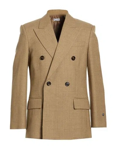 Burberry Man Blazer Sand Size 40 Wool In Brown