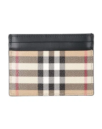 Burberry Man Cardholder Beige Size - Polyurethane, Polyester, Cotton