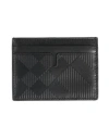 Burberry Check-pattern Leather Cardholder In Black