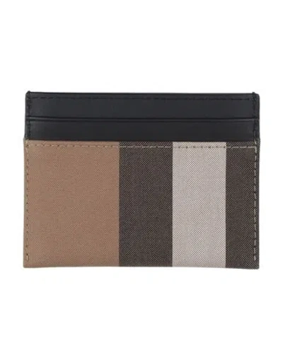Burberry Man Cardholder Brown Size - Cotton In Multi