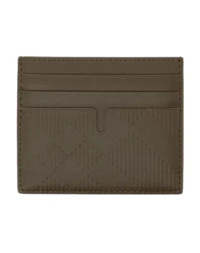 Burberry Man Cardholder Khaki Size - Calfskin