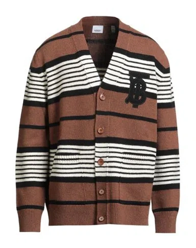 Burberry Man Cardigan Brown Size L Wool, Cashmere