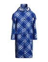 Burberry Man Coat Bright Blue Size L Wool In Blue