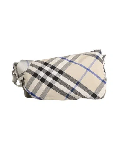 Burberry Man Cross-body Bag Light Grey Size - Textile Fibers In Gray