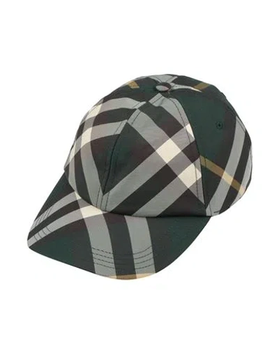 Burberry Check Hat In Green