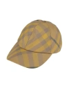 Burberry Check Canvas Baseball Cap In Yellow