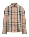 Burberry Check Motif Shirt Jacket In Beige
