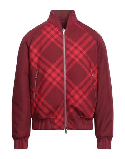 Burberry Man Jacket Brick Red Size M Polyester, Wool, Polyamide, Elastane