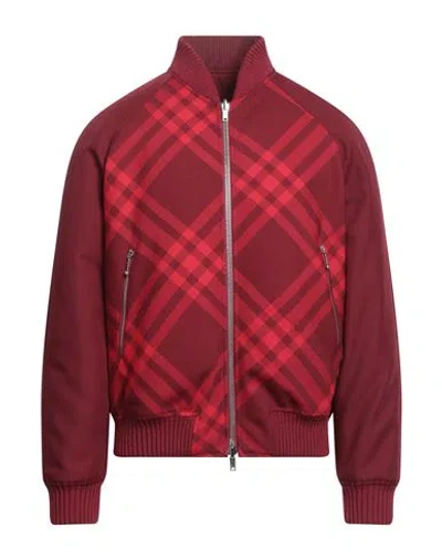Burberry Man Jacket Brick Size L Polyester, Wool, Polyamide, Elastane In Red