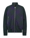 Burberry Man Jacket Dark Green Size Xl Polyester, Virgin Wool In Green
