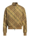 Burberry Check Motif Zip-up Bomber Jacket In Green