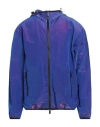 Burberry Purple Ekd-embroidered Hooded Jacket - Men's - Polyamide/polyester In Blue