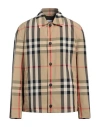 Burberry Check Motif Shirt Jacket In Beige