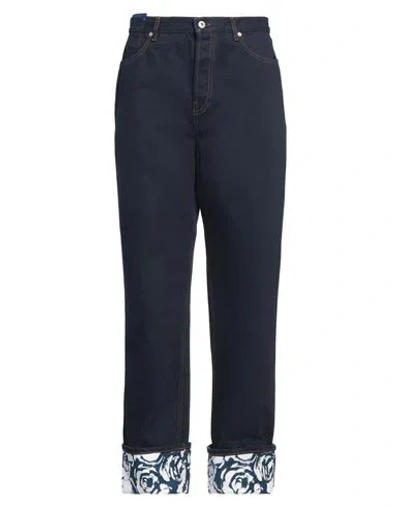 Burberry Man Jeans Blue Size 33 Cotton, Calfskin
