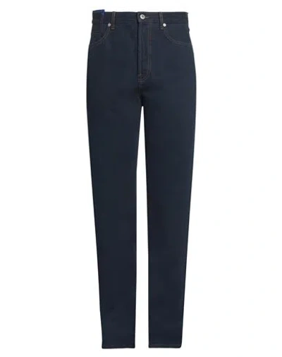 Burberry Man Jeans Blue Size 34 Cotton, Calfskin