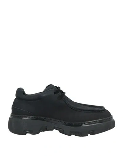 BURBERRY BURBERRY MAN LACE-UP SHOES BLACK SIZE 9 LEATHER