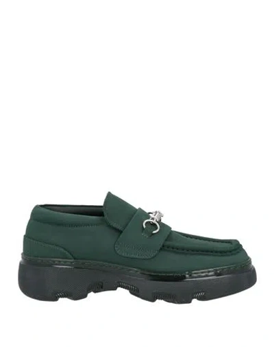 Burberry Man Loafers Dark Green Size 8 Leather