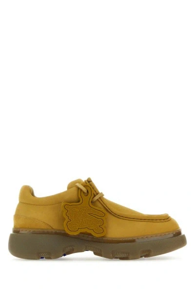 BURBERRY BURBERRY MAN MUSTARD NUBUK CREEPER LACE-UP SHOES