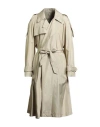 Burberry Man Overcoat & Trench Coat Beige Size 40 Silk In White