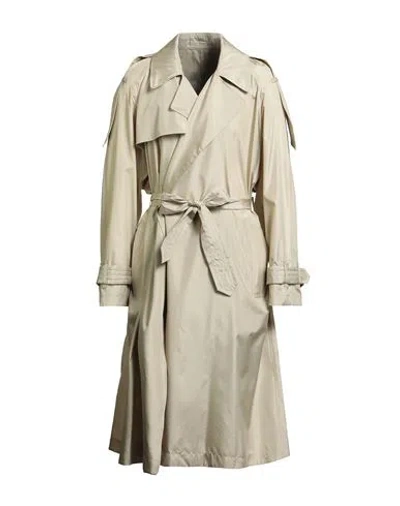 Burberry Man Overcoat & Trench Coat Beige Size 40 Silk In White