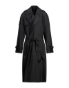 Burberry Double-breasted Silk Trench Coat In Black