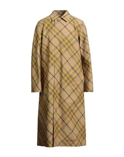 Burberry Man Overcoat & Trench Coat Camel Size 42 Wool In Brown