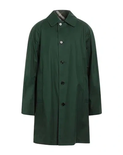 Burberry Man Overcoat & Trench Coat Green Size 40 Cotton