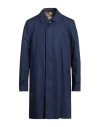 Burberry Man Overcoat & Trench Coat Navy Size 46 Cotton