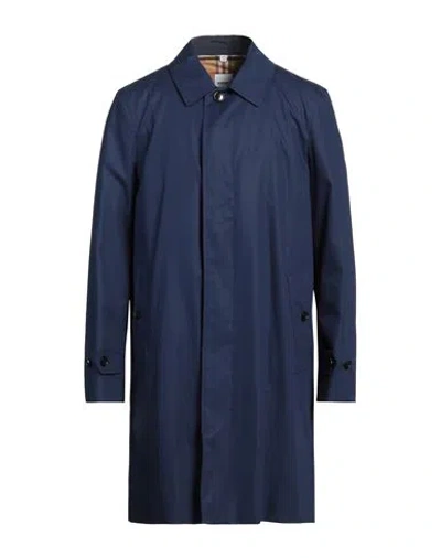 Burberry Man Overcoat & Trench Coat Navy Size 46 Cotton