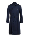 Burberry Man Overcoat & Trench Coat Navy Size 48 Cotton In Navy