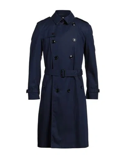 Burberry Man Overcoat & Trench Coat Navy Size 48 Cotton