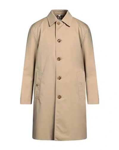Burberry Man Overcoat & Trench Coat Sand Size 42 Cotton In Beige