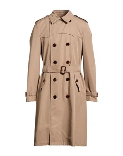 Burberry Man Overcoat & Trench Coat Taupe Size 38 Silk, Cotton In Brown