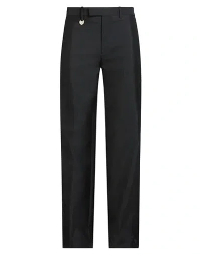 Burberry Man Pants Black Size 38 Virgin Wool, Silk In Blue