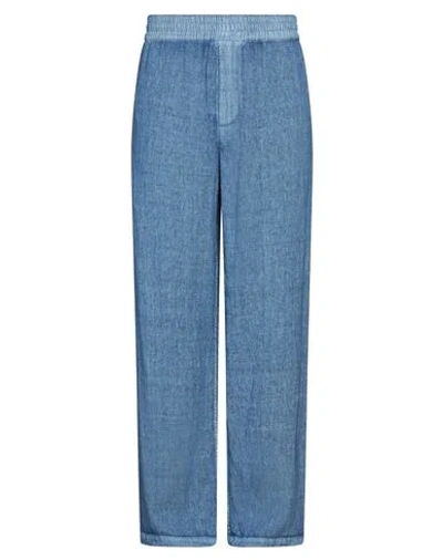 Burberry Man Pants Blue Size L Linen