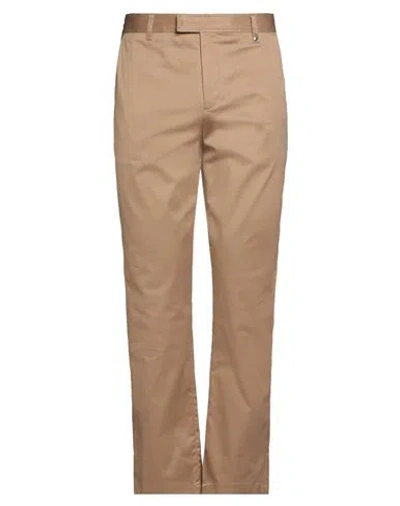Burberry Man Pants Camel Size 40 Cotton, Elastane In Brown