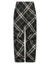 Burberry Men's Check Pattern Trousers With Elastic Waist And Drawstring In Green