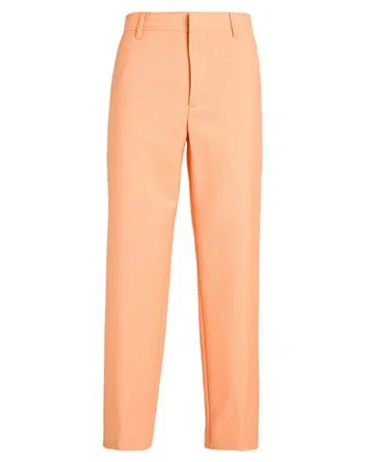 Burberry Man Pants Orange Size 30 Mohair Wool, Virgin Wool
