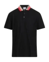 Burberry Logo Intarsia-knit Short Sleeved Polo Shirt In Black