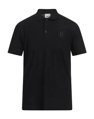 Burberry Eddie Tb Polo Shirt In Black