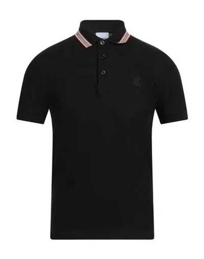 Burberry Man Polo Shirt Black Size Xs Cotton, Elastane