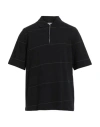 Burberry Striped Logo Embroidered Polo Shirt In Black