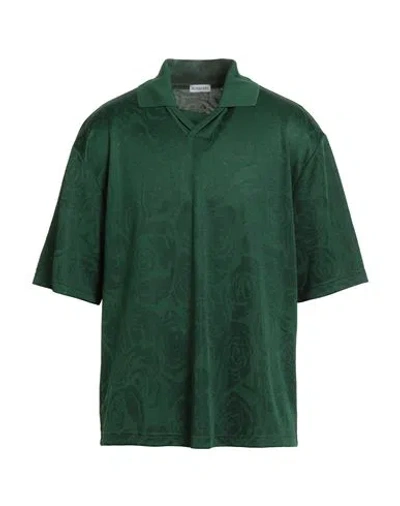 Burberry Man Polo Shirt Green Size L Polyester
