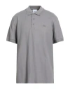 Burberry Grey Short Sleeve Polo Shirt With Buttons In Cotton Man In Gray