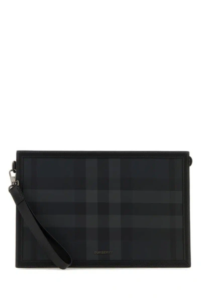 Burberry Printed Canvas Clutch In Multicolor