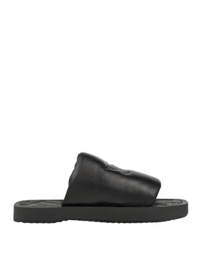 Burberry Man Sandals Black Size 13 Leather
