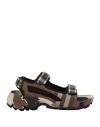 Burberry Arthur Check-pattern Sandals In Brown