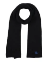 Burberry Logo Embroidered Knitted Scarf In Black